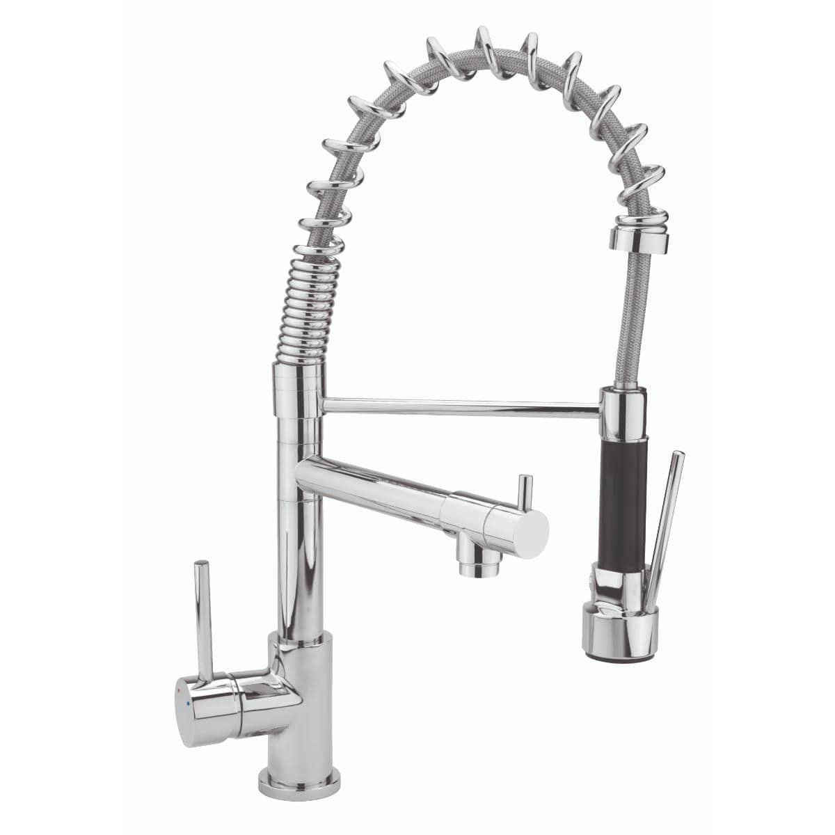 Sagittarius Kitchen Tap Sagittarius Ergo Lever Mini Professional Kitchen Mixer Tap with Pull-Out Spray in Chrome