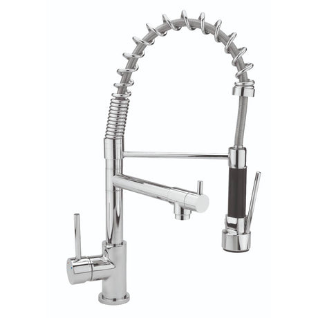 Sagittarius Kitchen Tap Sagittarius Ergo Lever Mini Professional Kitchen Mixer Tap with Pull-Out Spray in Chrome
