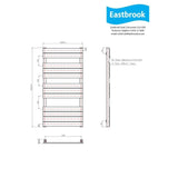 Eastbrook Designer Towel Rail Eastbrook Staverton Tube on Tube Straight Vertical Heated Towel Rail in Chrome