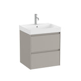 Roca Wall Mounted Vanity Unit Matt Grey Roca Ona 550mm Wall Mounted Two Drawer Vanity Unit with Basin