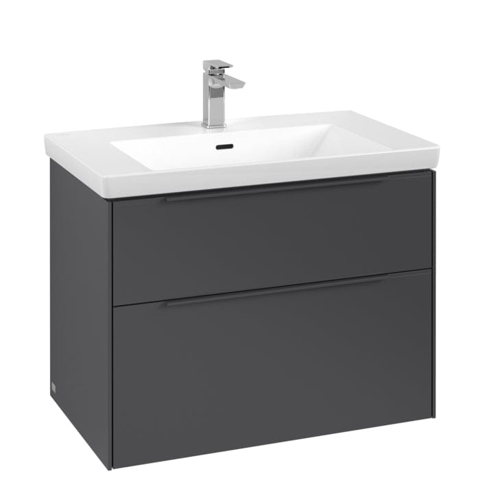 Villeroy & Boch Wall Mounted Vanity Unit Villeroy & Boch Subway 3.0 Wall Hung 800mm Two Drawer Vanity Unit with Basin