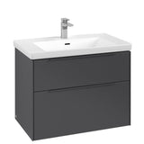 Villeroy & Boch Wall Mounted Vanity Unit Villeroy & Boch Subway 3.0 Wall Hung 800mm Two Drawer Vanity Unit with Basin