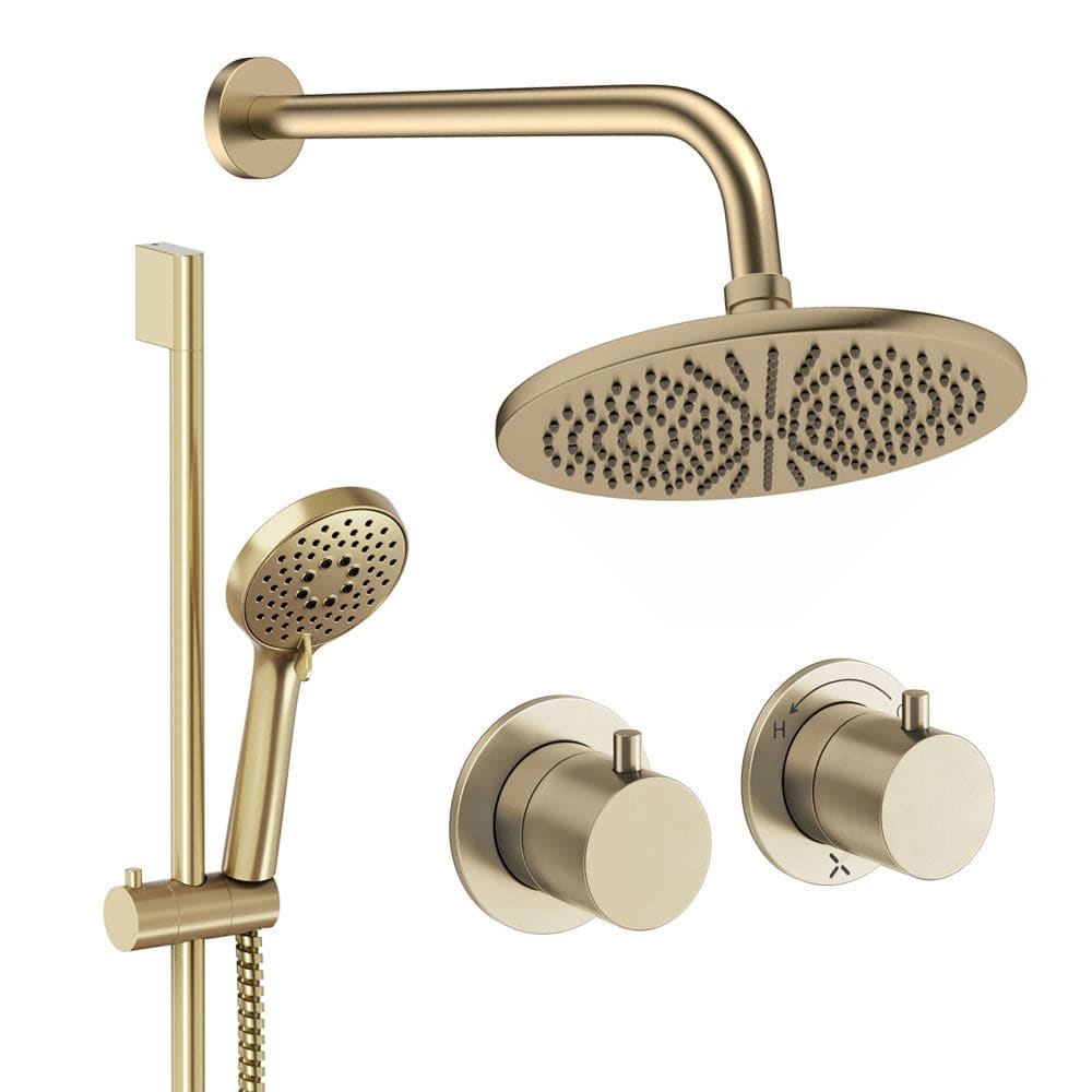 UK Bathroom Store Concealed Shower Set Crosswater Module Shower Set 2 with Riser Rail Kit and Overhead Shower