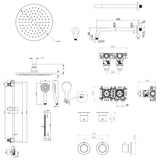 UK Bathroom Store Concealed Shower Set Crosswater Module Shower Set 2 with Riser Rail Kit and Overhead Shower