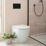 Vado Back to Wall Toilet Gloss White Vado Cameo Round Rimless Back to Wall Toilet with Soft Close Seat