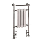Eastbrook Inset Radiator Eastbrook Isbourne Straight Vertical Traditional Radiator in Gloss White/Chrome