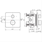 Ideal Standard Concealed Shower Valve Ideal Standard Ceratherm C25 2 Outlet Square Concealed Valve Trim-set