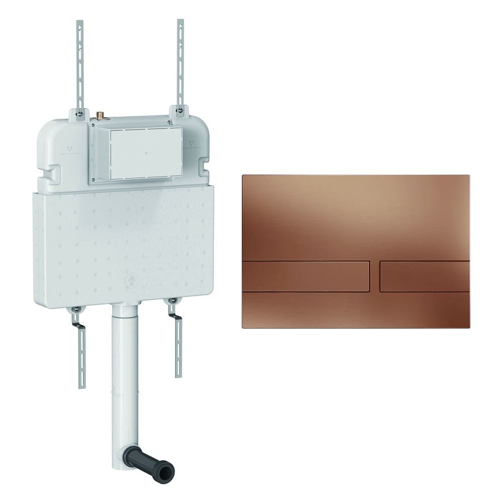 Crosswater Concealed Cistern Venue Plate in Brushed Bronze Crosswater Dual Flush Slimline Concealed Cistern Set with Flush Plate  - 508 x 80 x  550mm