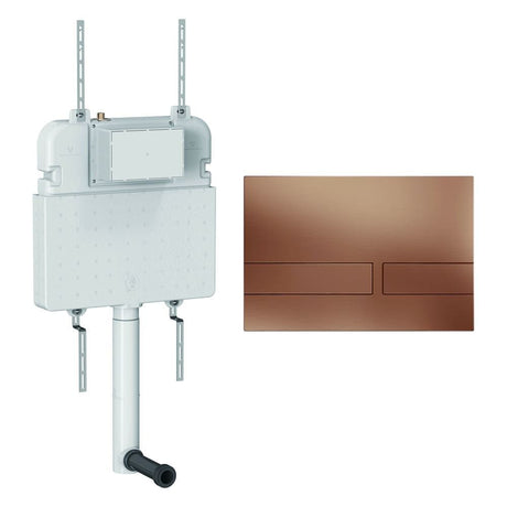 Crosswater Concealed Cistern Venue Plate in Brushed Bronze Crosswater Dual Flush Slimline Concealed Cistern Set with Flush Plate  - 508 x 80 x  550mm