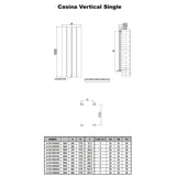 Reina Panel Radiator Reina Casina Vertical Aluminium Single Panel Radiator