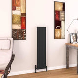 Eastbrook Charlton Vertical Aluminium Designer Radiator in Matt Black
