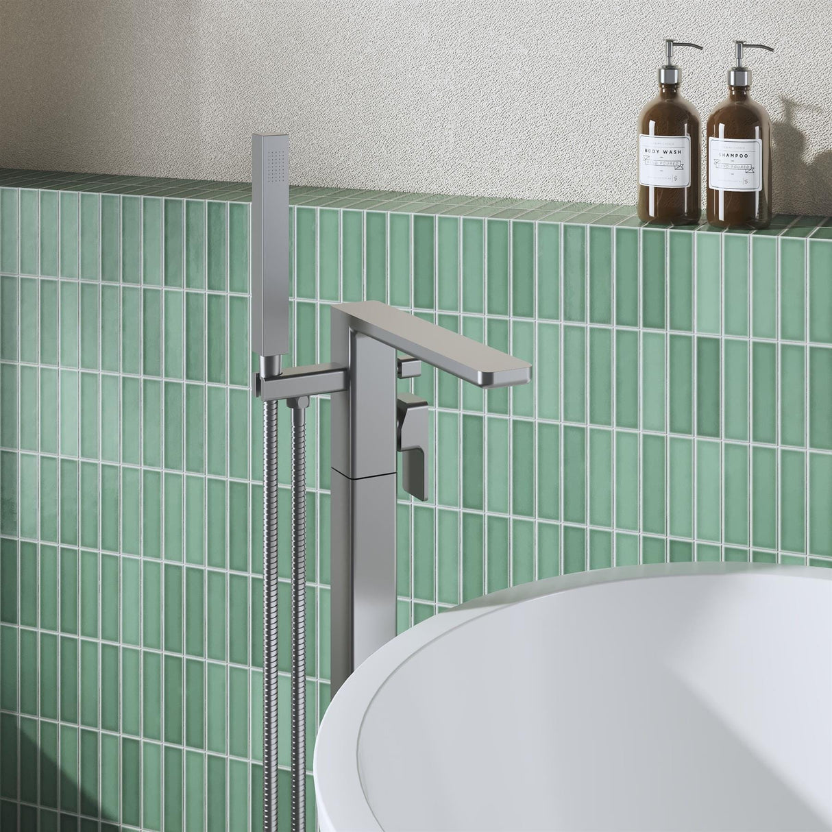 Aquarius Bathrooms Freestanding Bath Filler Aquarius Tetra Freestanding Bath Mixer Tap with Pencil Shower Handset