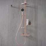 Ideal Standard Exposed Shower Set Ideal Standard Ceratherm ALU+ Exposed Shower Valve Set with Fixed Riser, Showerhead, Handset and Shelves