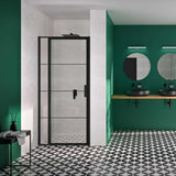 Merlyn Hinged Shower Door Merlyn Ionic Essence Frameless Framed Square Hinge Shower Door and Inline Panel - in Matt Black
