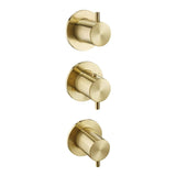 JTP Concealed Shower Valve Brushed Brass JTP VOS Modular Thermostatic Concealed 3 Outlet Shower Valve