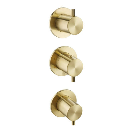 JTP Concealed Shower Valve Brushed Brass JTP VOS Modular Thermostatic Concealed 3 Outlet Shower Valve