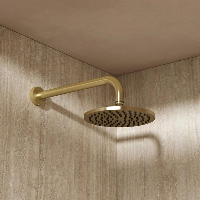 Crosswater Fixed Shower Head Brushed Brass Crosswater MPRO 200mm Round Fixed Shower Head