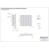 Eastbrook Panel Radiator Eastbrook Charlton Horizontal Aluminium Designer Radiator in Matt Anthracite