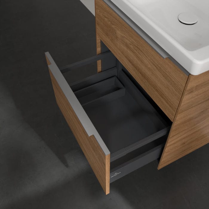 Villeroy & Boch Wall Mounted Vanity Unit Villeroy & Boch Subway 3.0 Wall Hung 600mm Two Drawer Vanity Unit with Basin