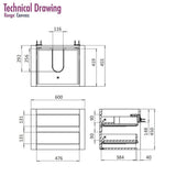 Crosswater Wall Mounted Vanity Unit Crosswater Canvass Vanity Unit with White Carrara Marble Effect Worktop