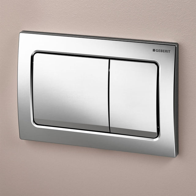 Geberit Flush Plate Bright Chrome Geberit Alpha Flush Plate with Square Buttons