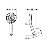 Flova Shower Handset Flova Flova Round 5 Function ABS Shower Handset