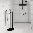 Smedbo Towel Rails and Rings Black Smedbo Beslagsboden Curve Freestanding Double Towel Rail
