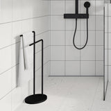 Smedbo Towel Rails and Rings Black Smedbo Beslagsboden Curve Freestanding Double Towel Rail