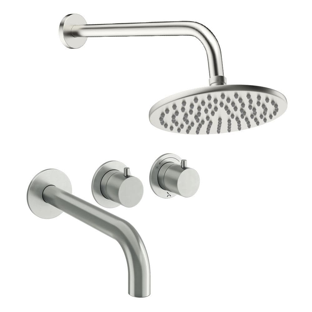 UK Bathroom Store Concealed Shower Set Crosswater Module Shower Set 3 with Fixed Overhead Shower and Bath Spout