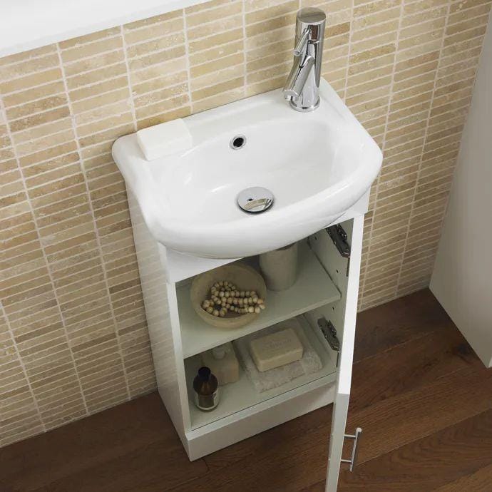 Aquarius Bathrooms Cloakroom Vanity Unit Aquarius Canberra 900mm Compact Cloakroom Vanity Unit with 1 Tap Hole Basin and Back to Wall WC Unit Combination