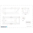 Eastbrook Single Ended Bath 1700 x 700mm / 5mm Eastbrook Portland Single Ended Bath with Twin Grips
