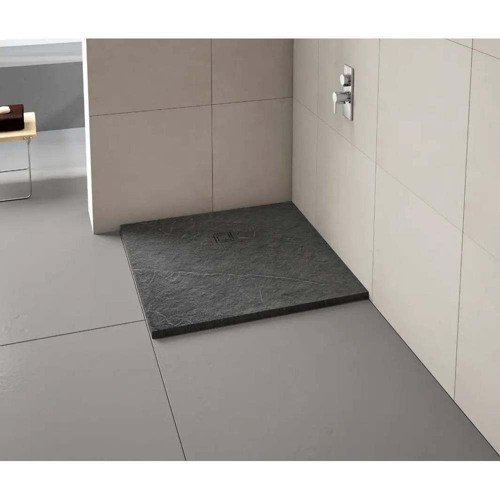Merlyn Square Shower Tray Graphite Slate Black Merlyn Truestone Square Shower Tray