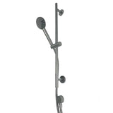 TED Shower Riser Rail Chrome TED Round Riser Rail Shower Kit with Handset and Wall Outlet