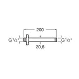 Roca Fixed Shower Arm Roca Ceiling Mounted 200mm Shower Arm