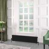 Eastbrook Rivassa Traditional 3 Column Radiator in Matt Black