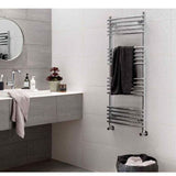 Vogue Designer Towel Radiator 1186 x 500 / Central Heating Vogue Melody Curved Designer Towel Radiator in Chrome
