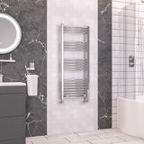 Eastbrook Wendover Curved Vertical Heated Towel Rail in Chrome