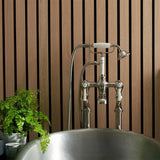 Vado Freestanding Bath Filler Bright Nickel Booth & Co. Axbridge Lever Floor Standing Bath and Shower Mixer with Traditional Shower Handset