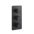 JTP Concealed Shower Valve JTP HIX 2 Outlet, 3 Handle Thermostatic Concealed Shower Valve in Matt Black