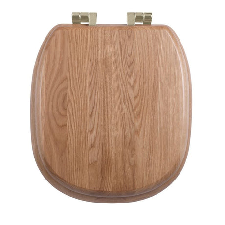 Imperial Toilet Seat Brushed Nickel Imperial Radcliffe Solid Wood Toilet Seat in Natural Oak with Soft Close Hinges