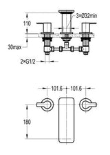 Flova 3 Tap Hole Bath Set Flova Spring 3 Hole Deck Mounted Bath Filler Tap in Diamond Chrome