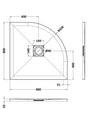 Aquarius Bathrooms Quadrant Shower Tray 800x800mm Aquarius Urbano Slimline 33mm Slate Effect Quadrant Stone Resin Shower Tray in Black Slate