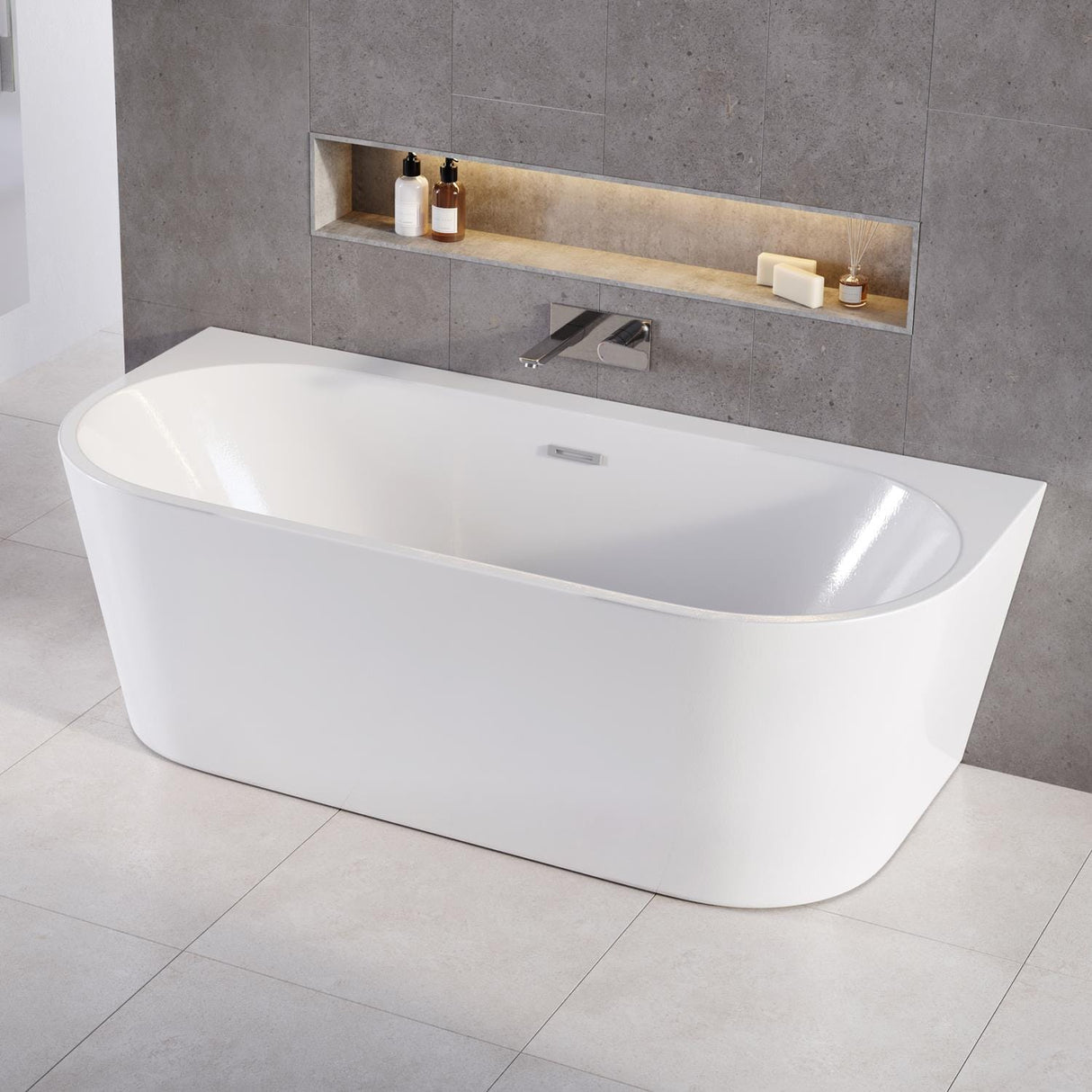 Tissino Back to Wall Freestanding Bath Tissino Angelo Back to Wall Double Ended Freestanding Bath
