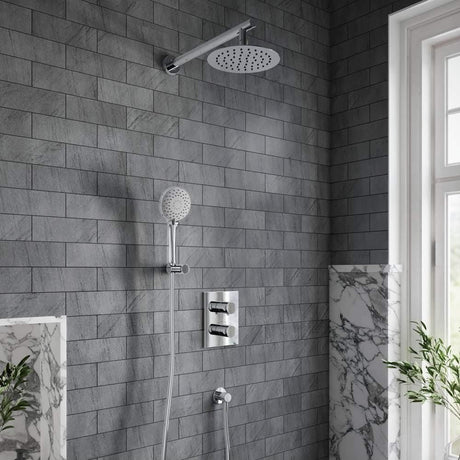 Villeroy & Boch Concealed Shower Set Villeroy & Boch Complete Concealed Shower Set with Round 200mm Shower Head and Handset in Chrome