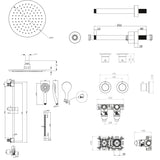 UK Bathroom Store Concealed Shower Set Crosswater Module Shower Set 2 with Riser Rail Kit and Overhead Shower