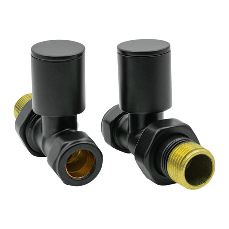 Reina Radiator Valve Black Reina Portland Straight Radiator Valves