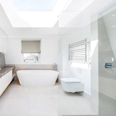 JIS Ladder Rail 600 x 1200mm / Polished Chrome / Central Heating JIS Sussex Newick Horizontal Stainless Steel Heated Towel Rail