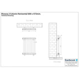 Eastbrook Column Radiator Eastbrook Rivassa Traditional 2 Column Radiator in Matt Anthracite
