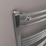 Eastbrook Ladder Rail Eastbrook Wendover Curved Vertical Heated Towel Rail - 1600 x 750mm in Chrome