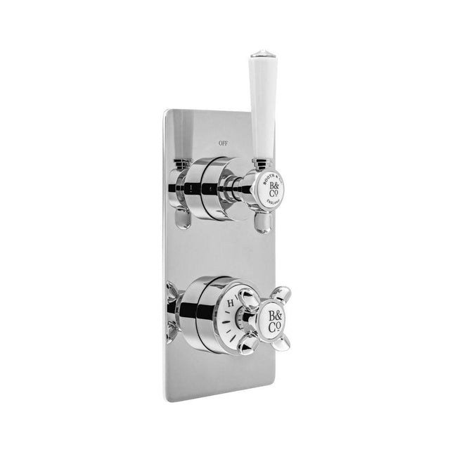 Vado Concealed Shower Valve Chrome Booth & Co. Axbridge 2 Outlet, 2 Handle Concealed Thermostatic Shower Valve